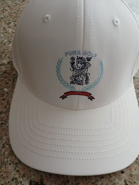 Puma White Leather-Look Cap with Subtle Logo